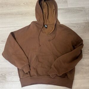 Brown Pacsun V neck hoodie